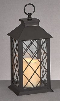 Diamond Lantern with Flicker Candle